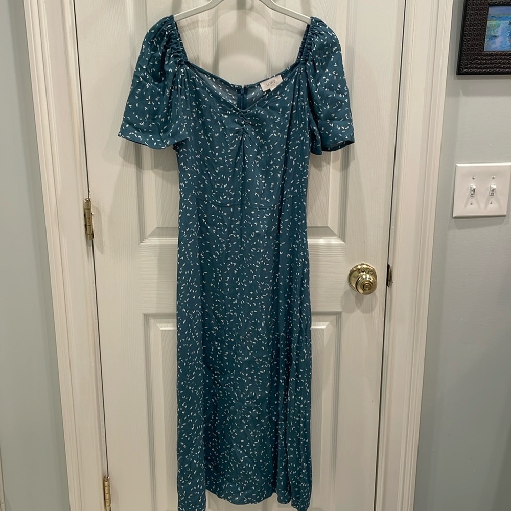 Turquoise women’s maxi dress from Loft, size 2!